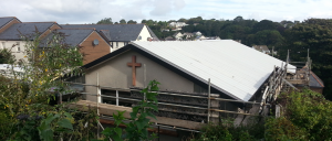 First side of the roof covered