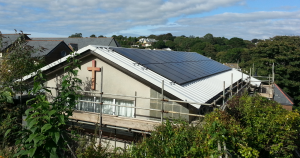 First section of the solar array - 30 panels